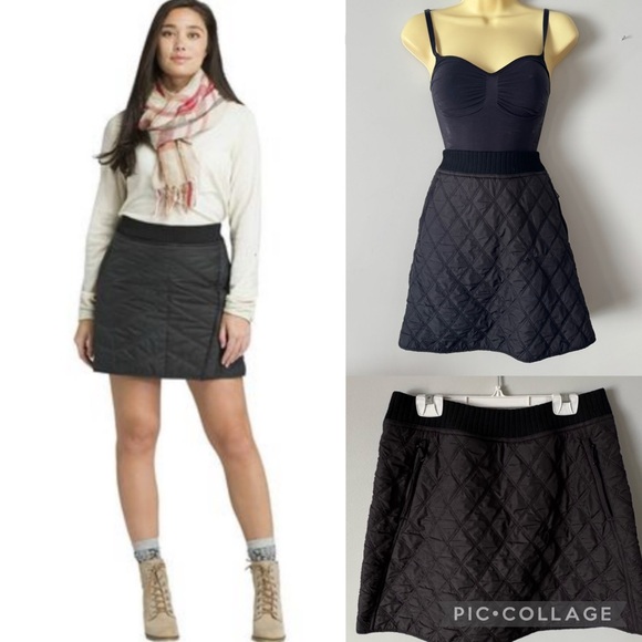Prana Dresses & Skirts - Prana Diva Diamond-Quilted Puffer Skirt Sherpa Lining, Black, DWR Finish, Small